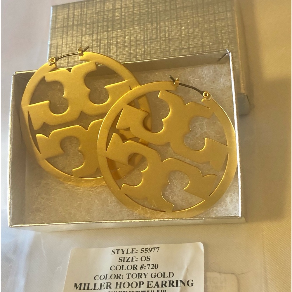 Tory Burch Miller hoop earrings , Matte gold